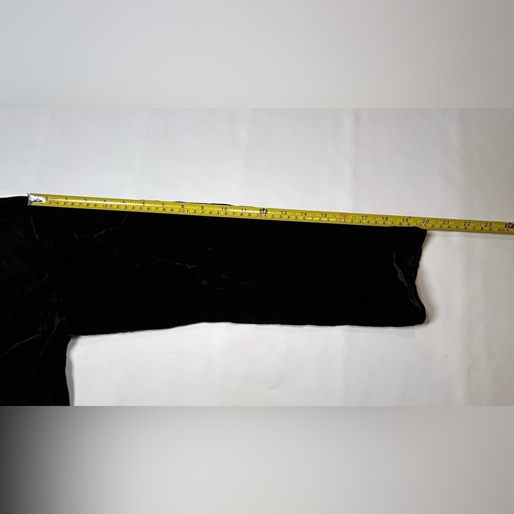 Eileen Fisher silk blend Velvet blouse black Long-Sleeve minimalist Top size S - Picture 12 of 12